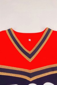 Manufacture of long-sleeved men's cheerleading uniforms Customized bronzing style V-neck cheerleading uniforms Cheerleading uniform supplier CH207 back view